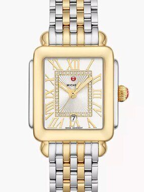 Michele Deco Madison Mid Two Tone Gold Diamond Dial MWW06G000013 31mm Watch